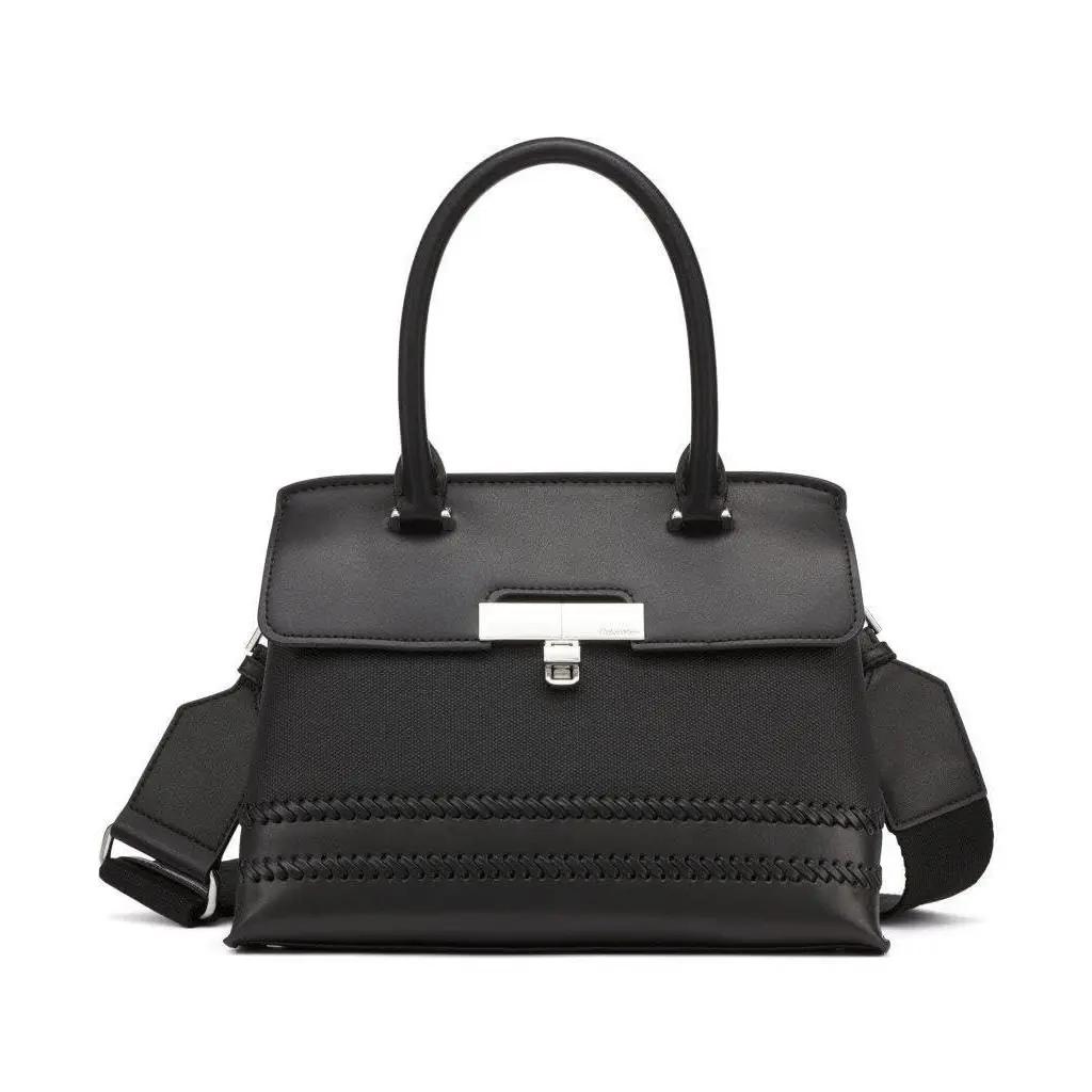 Calvin Klein Becky Top Handle Mini Bag Crossbody One Size Black Canvas