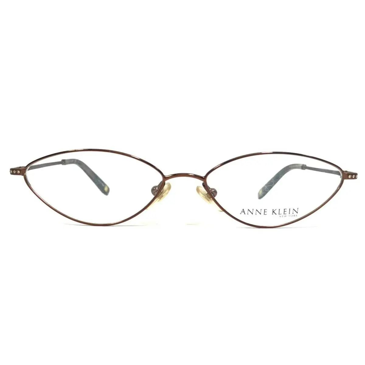 Anne Klein Eyeglasses Frames AK9082 474 Brown Round Full Rim 53-15-135