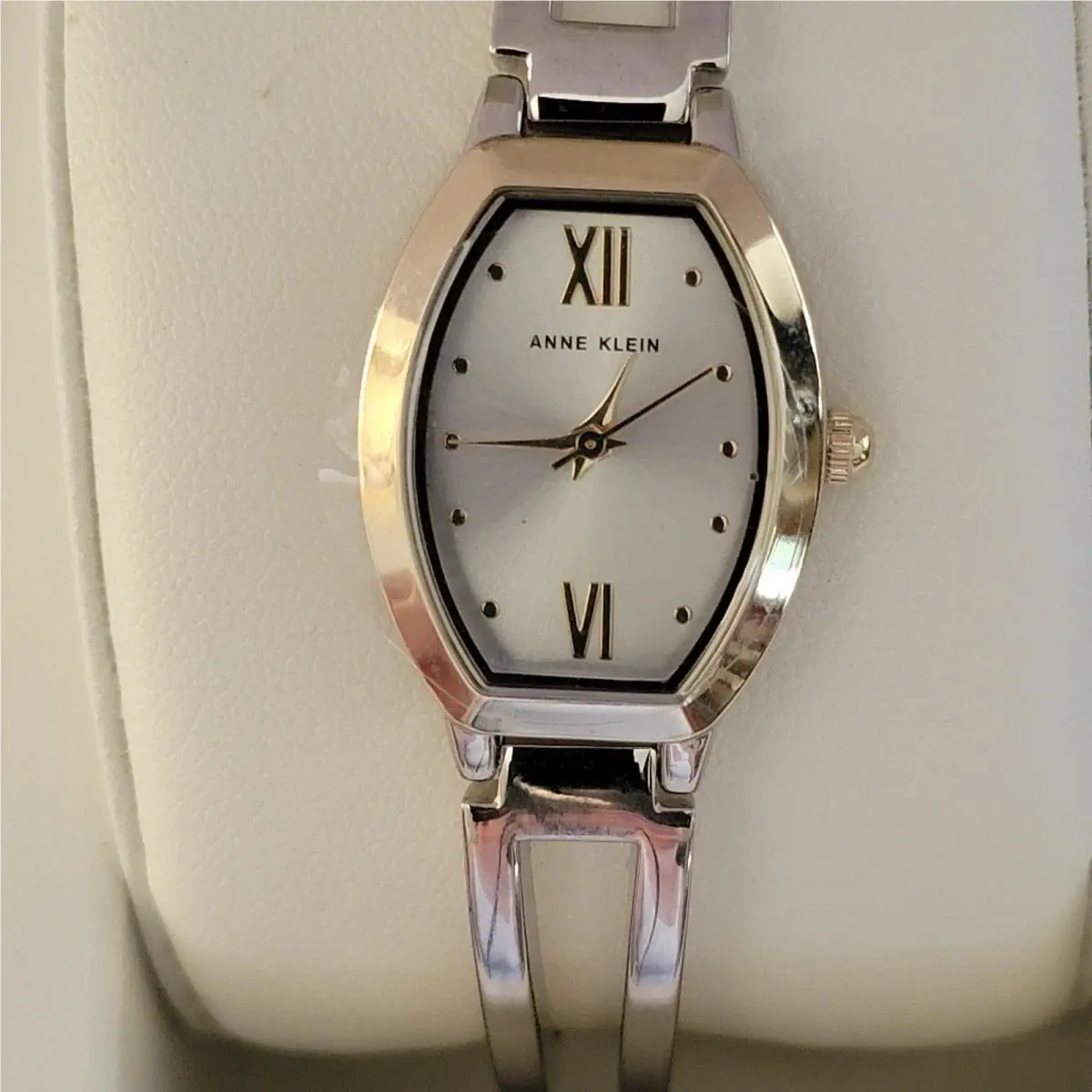 Anne Klein AK/2041SITT Womens Watch Gold Silver Case Silver Dial Bracelet