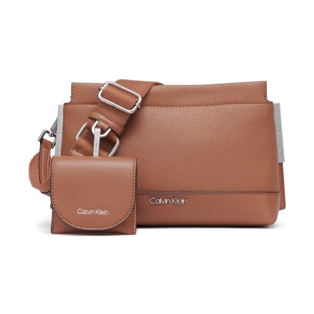 Calvin Klein Bianca Triple Compartment Crossbody Caramel One Size Caramel