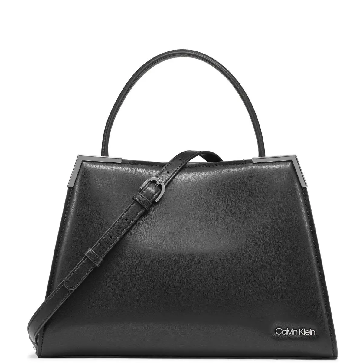 Calvin Klein Mica Triple Compartment Satchel One Size Black/silver