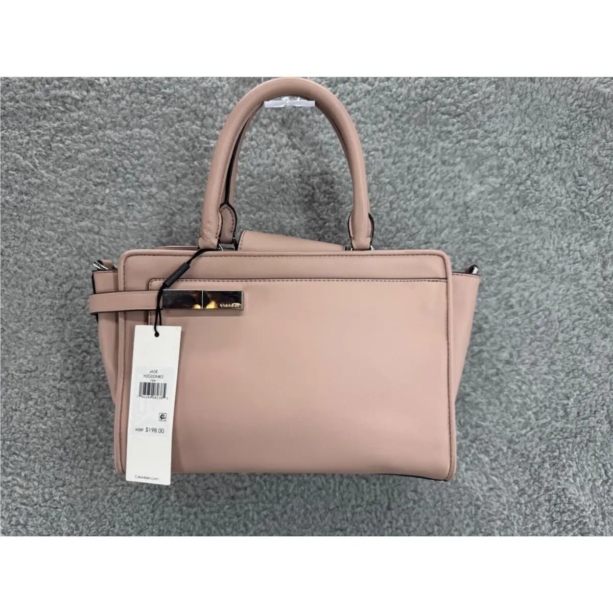 Calvin Klein Women`s Jade Tailored Satchel Rosewood Purse with Strap H2GDDNR3