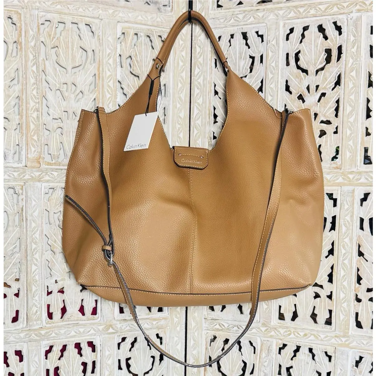 Calvin Klein Slouchy Hobo Bag Tote Crossbody + Matching Zippered Pouch