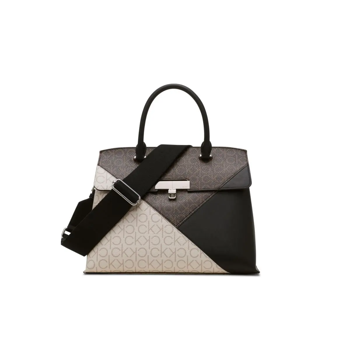 Calvin Klein Becky Turn Lock One Size Black/brown/khaki/vanilla/khaki