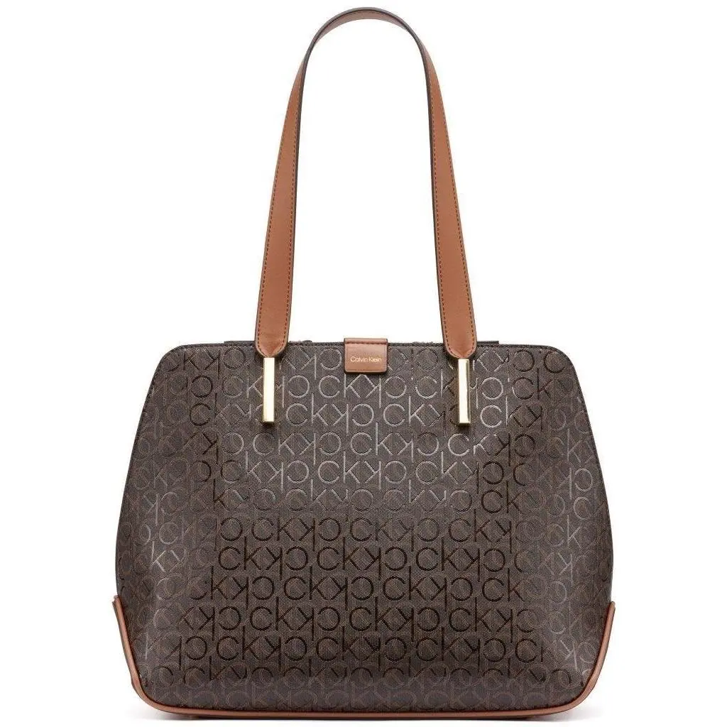 Audrey Triple Compartment Tote One Size Brown/khaki/caramel by Calvin Klein