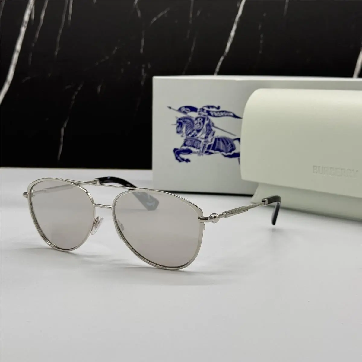 Burberry BE3157 1005/8V Unisex Silver Sunglasses Burberry BE3157 10058V