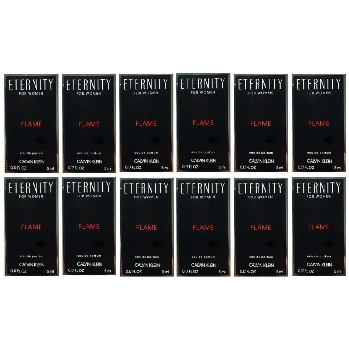 Calvin Klein 12 Piece Eternity Flame For Women 0.17 fl oz Eau de Parfum Minis