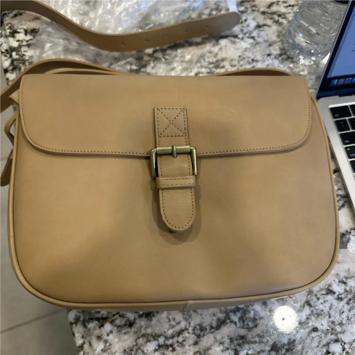 Vintage Calvin Klein Saddle Bag Style - Brown Leather