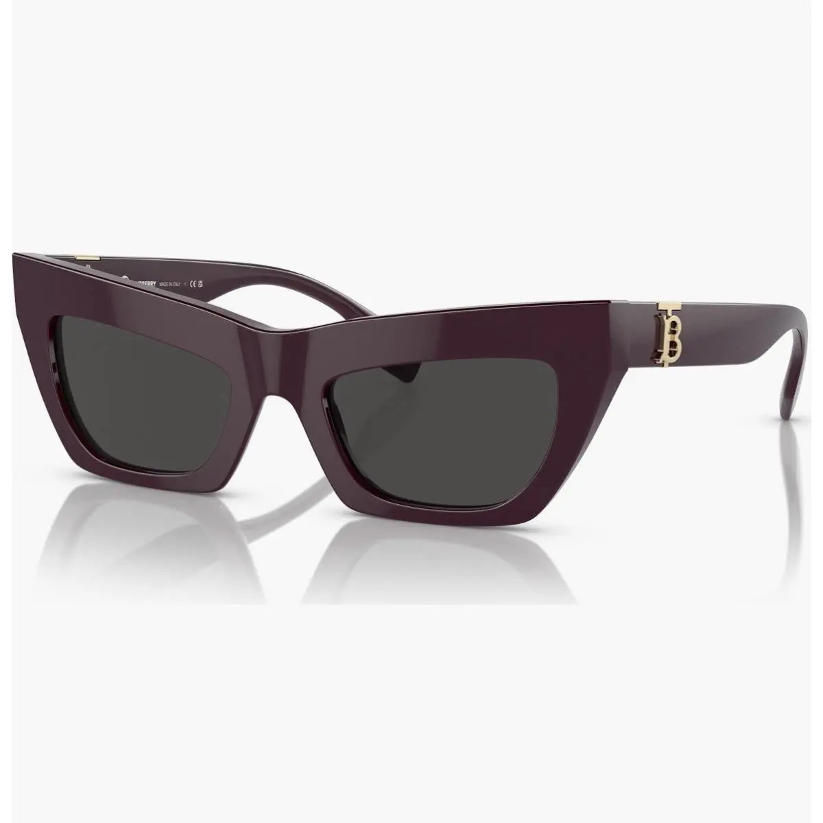 Burberry 51mm Cat Eye Sunglasses Violet Purple Gold Logo