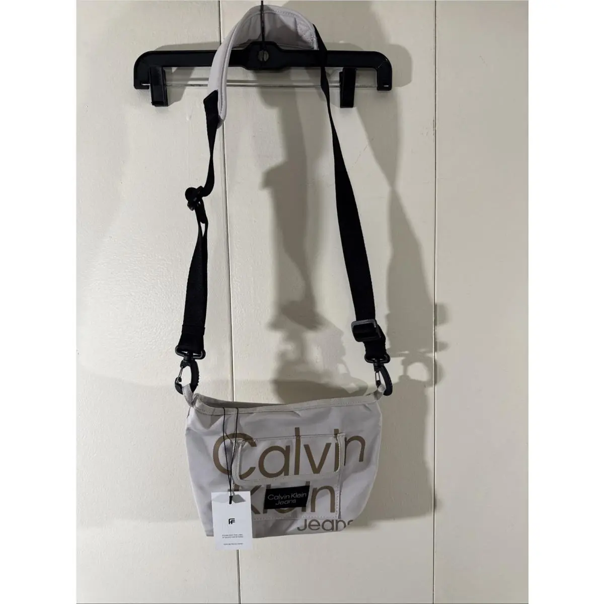 Calvin Klein Institutional Logo Crossbody Bag Zip Adjustable Strap
