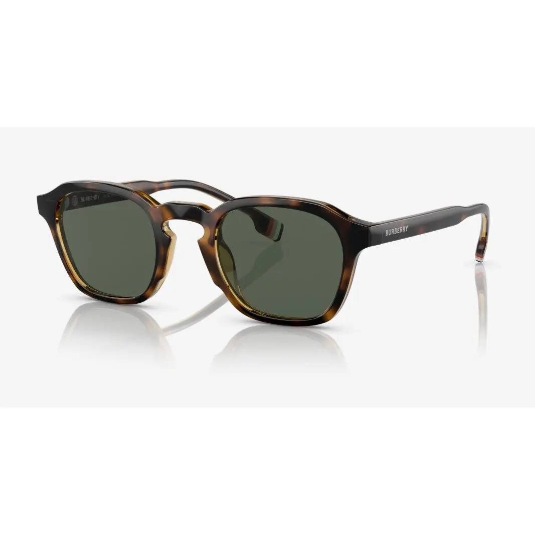 Burberry Dark Green Irregular Men`s Sunglasses BE4378U 300271 49 Write