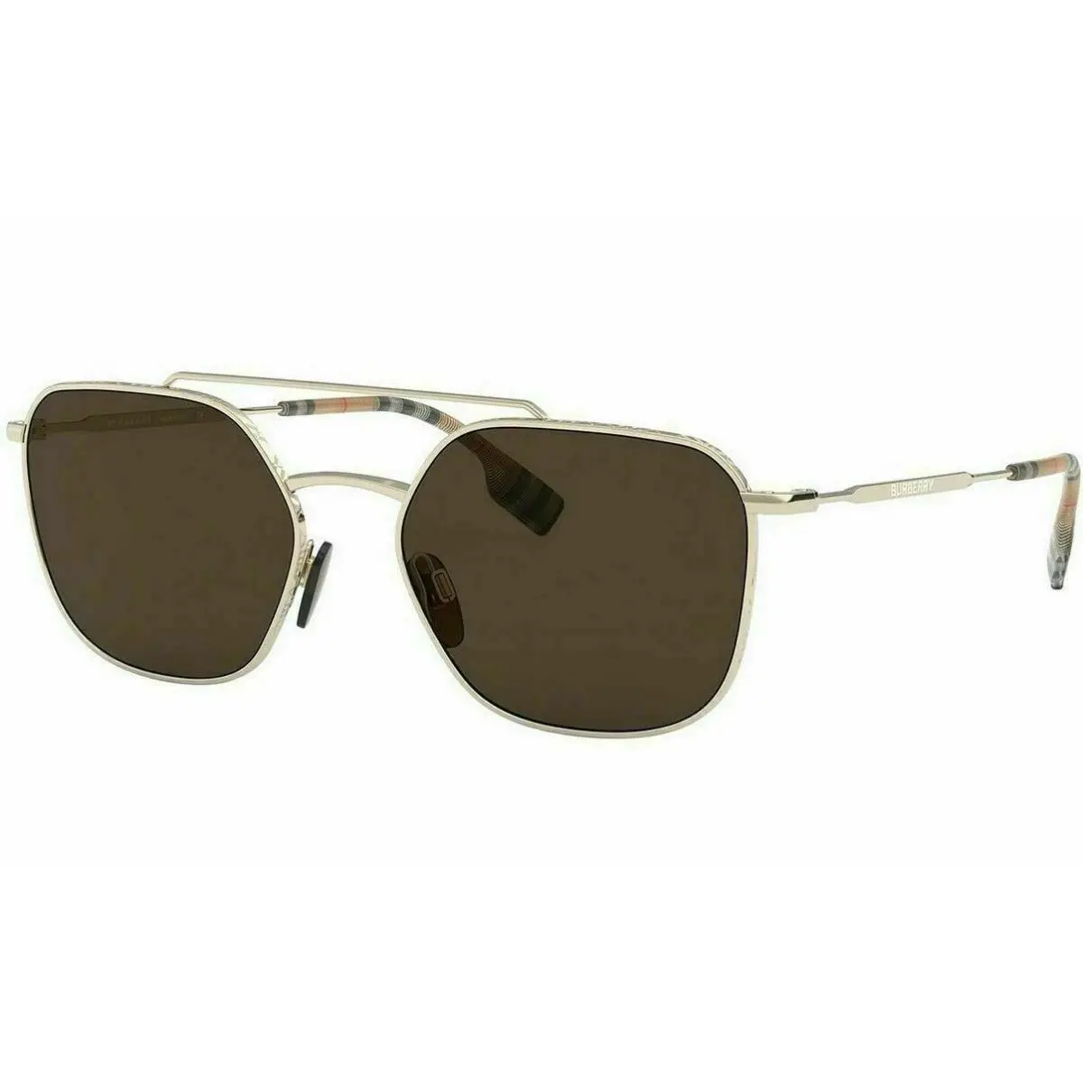 Burberry BE3107 1109/73 Gold/brown Square Aviator Designer Sunglasses