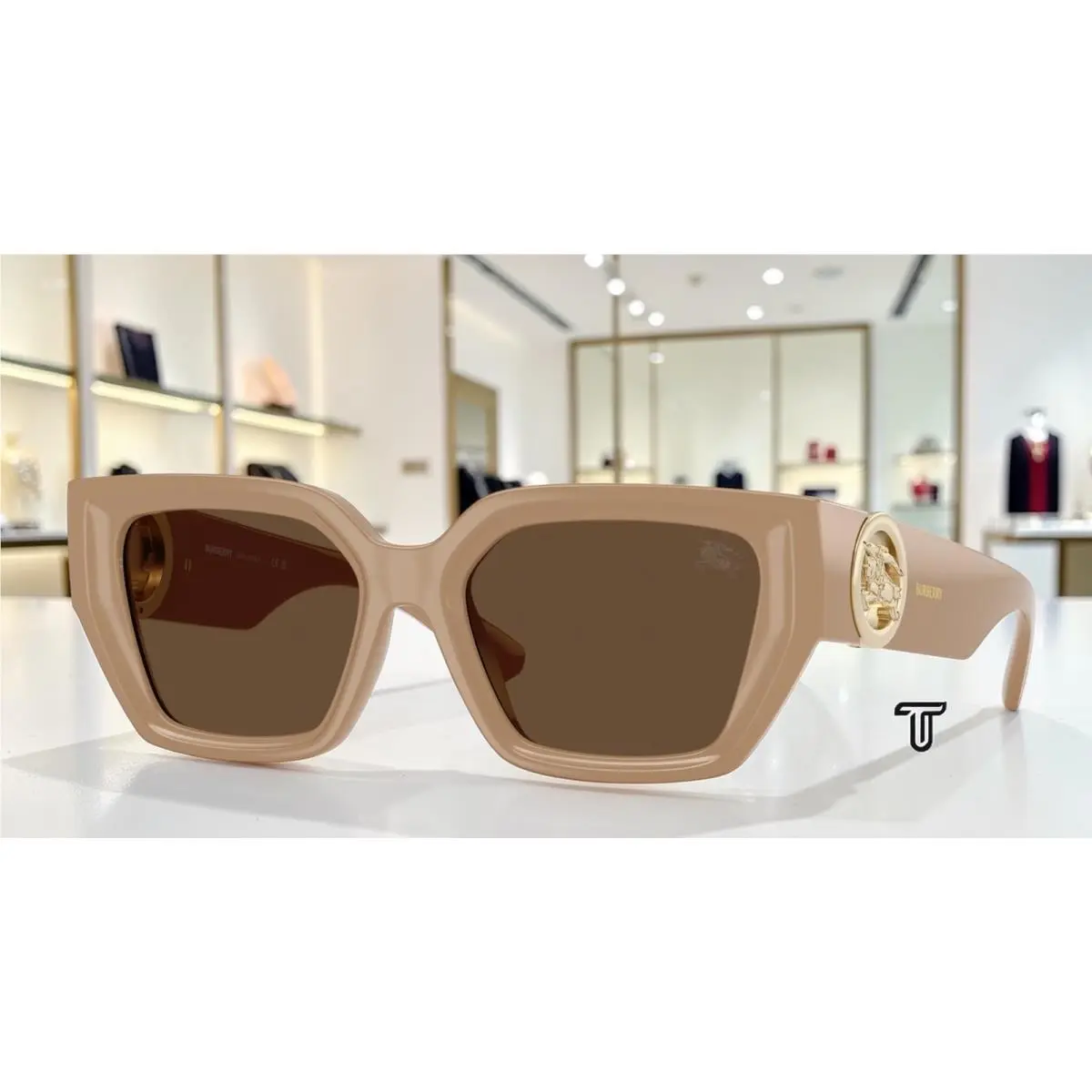 Burberry BE4472U 399073 Beige Dark Brown 53 mm Women`s Sunglasses