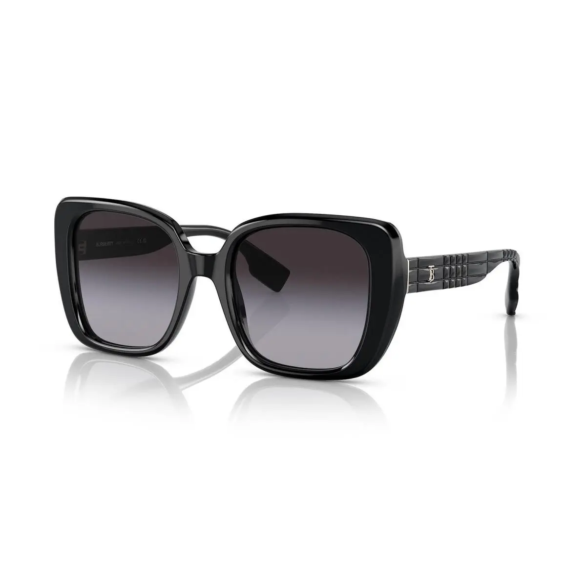 Burberry BE4371 30018G 52mm Helena Black Grey Gradient Sunglasses - Frame: Black