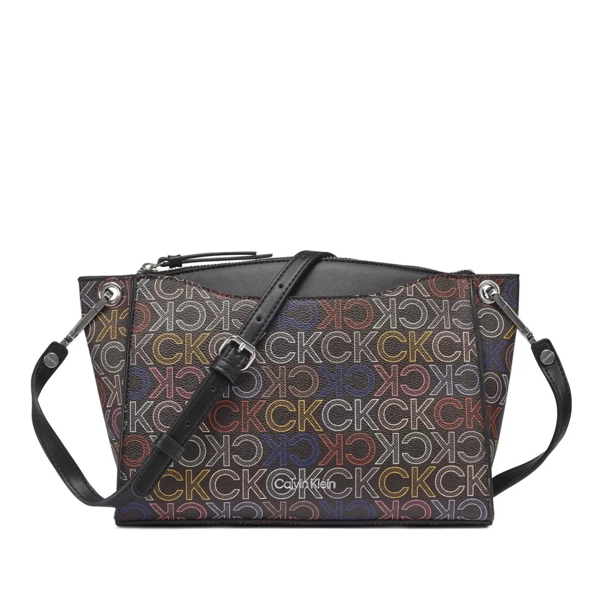 Calvin Klein Garnet Top Zip Crossbody Brown Multi One Size Multi