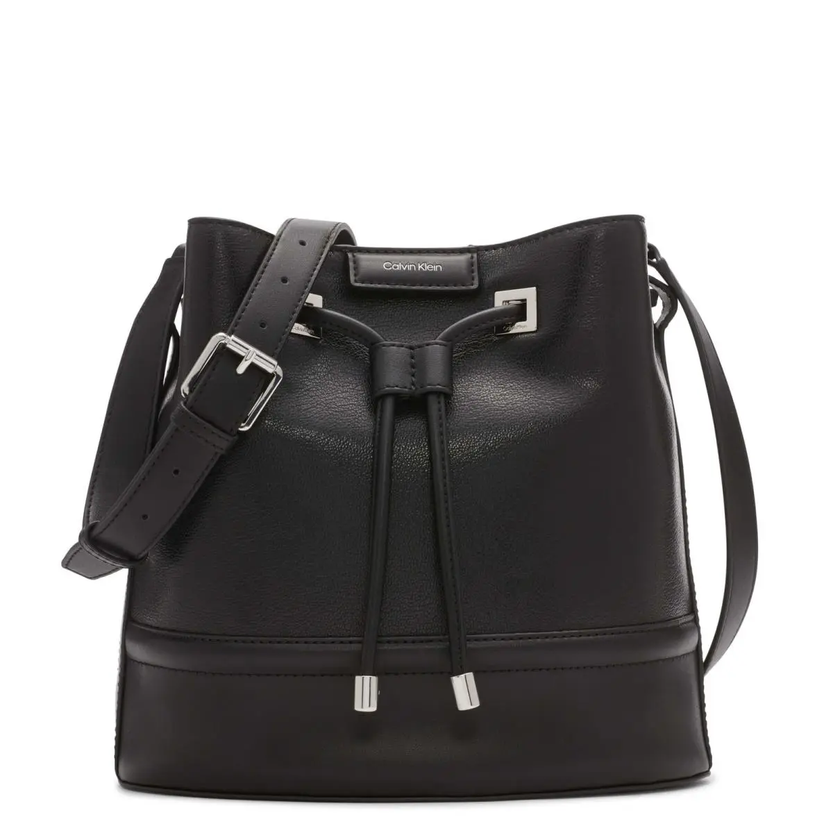 Calvin Klein Women`s Ash Crossbody Bag – Vegan One Size Black/silver