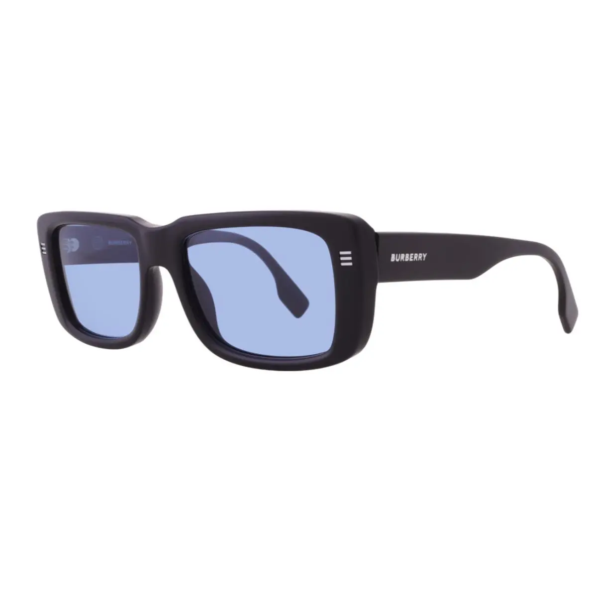 Burberry Jarvis Light Blue Rectangular Men`s Sunglasses BE4376U 300172 - Frame: Black, Lens: Blue