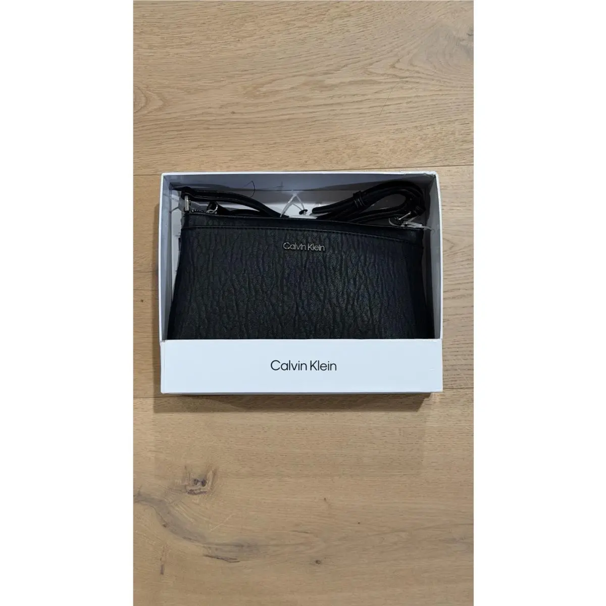 Calvin Klein Leather Purse Handbag Black/silver H4GEZOP4