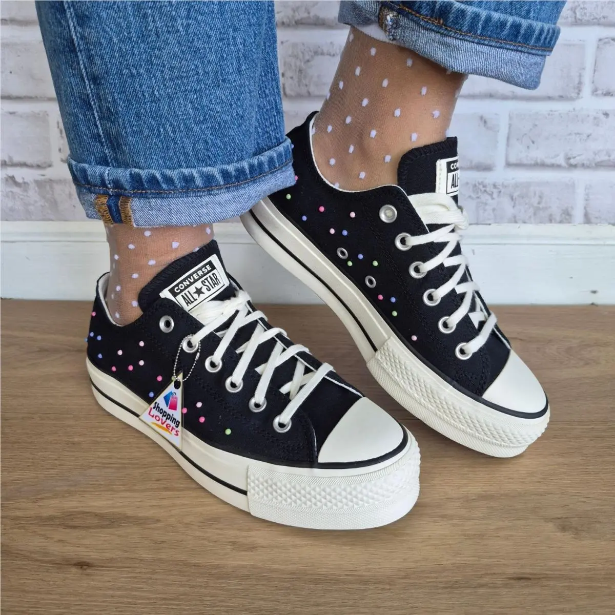 ⭐converse Chuck Lift Platform Mini Studs Sz 8 Womens Shoes Sneaker Black A19141C