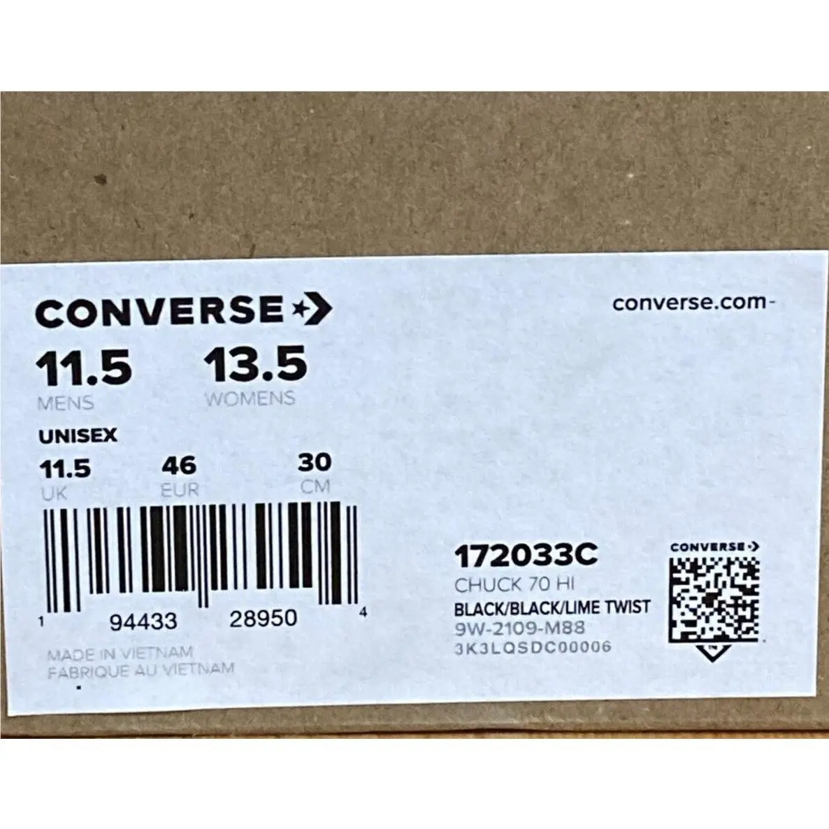 Converse shoes - Converse Chuck Taylor 70 - Chuck Taylor - 172033C - Black (UPC: 194433289504) 10