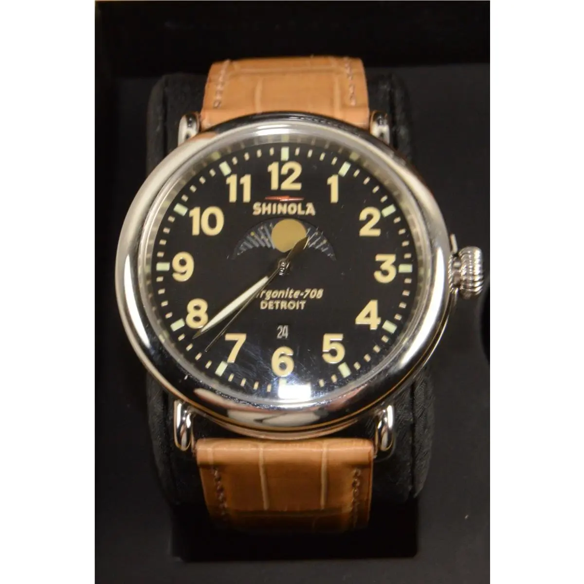 Shinola 41mm Runwell Moon Phase Watch Argonite-708 Stainless Steel Case