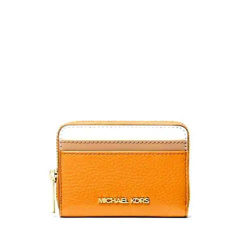 Michael Kors Jet Set Travel Medium Zip Around Card Case Wallet Pop Orange