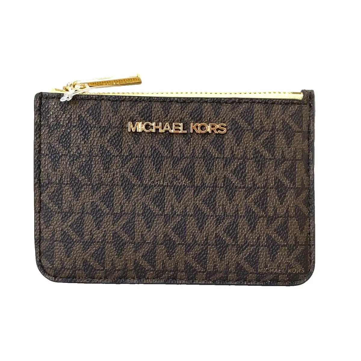 Jet Set Travel Top Zip Coin Pouch Brown / Buttercup by Michael Kors