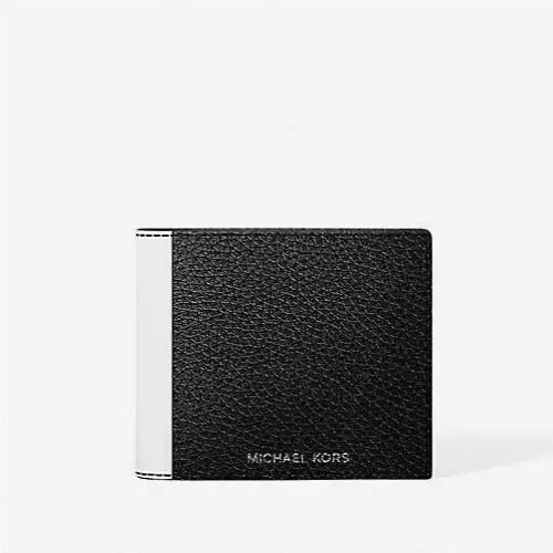 Michael Kors Cooper Two-tone Billfold Wallet with Coin Pouch Black / White