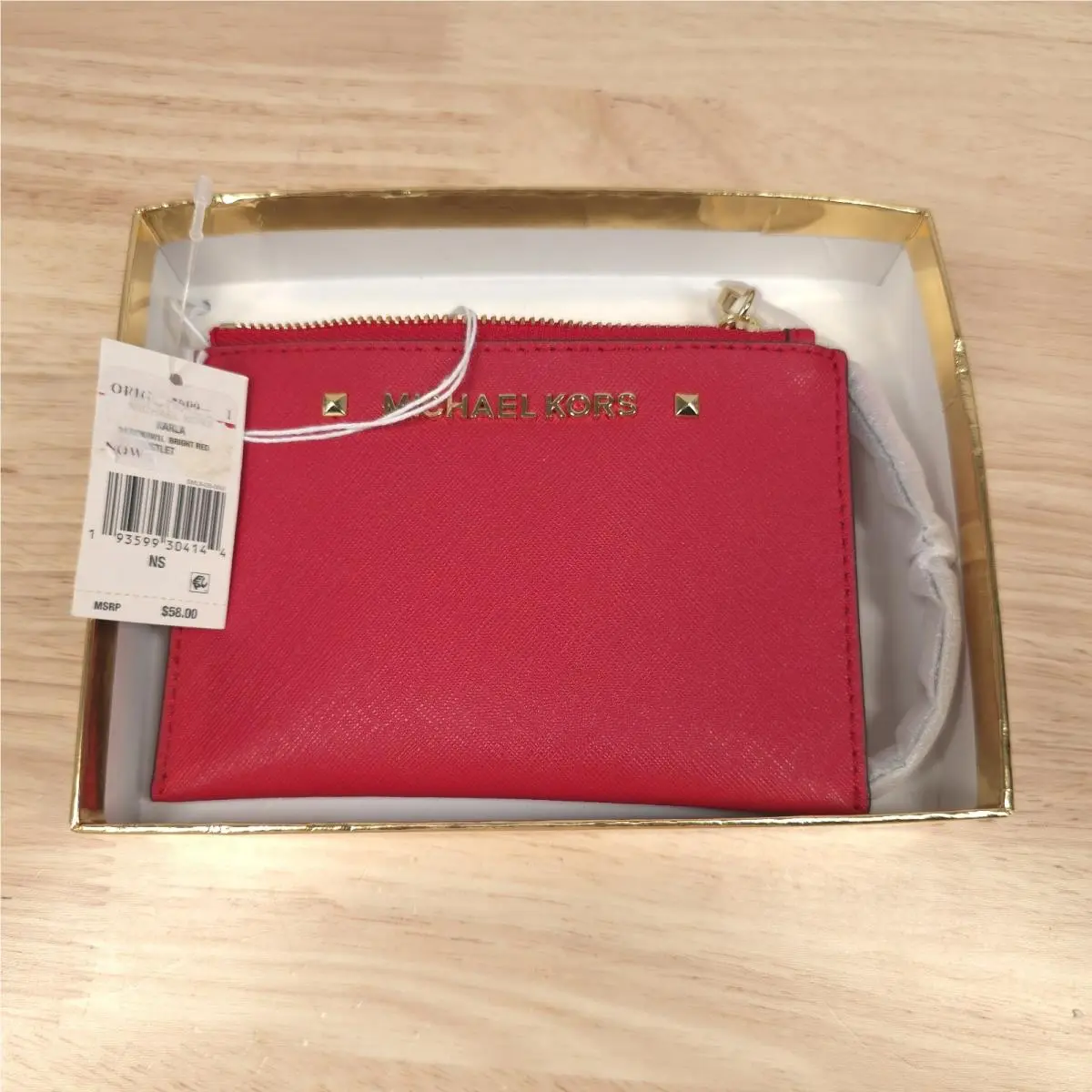 Karla Bright Red Wristlet by Michael Kors