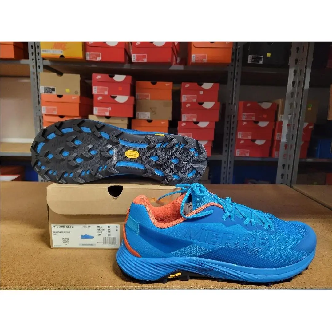 Merrell Mtl Long Sky 2 Men Shoes Tahoe Tangerine Trail Running J067811 Size 15