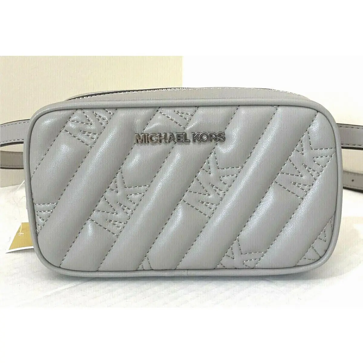 Rose Belt Bag Quilted Vegan Leather Pearl Grey by Michael Kors