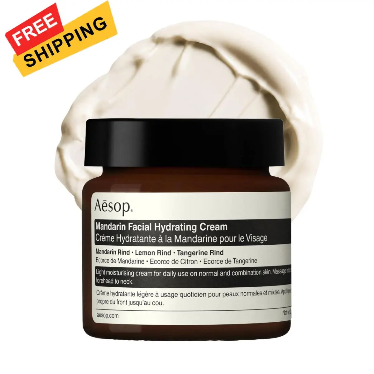 Aesop Mandarin Facial Hydrating Cream Cools Tones and 2 fl oz Pack of 1