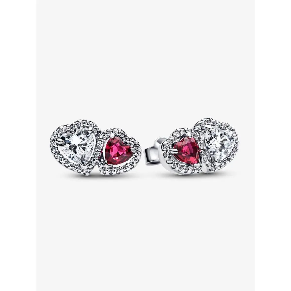 Halo Hearts Stud Earrings-293633C01 by Pandora
