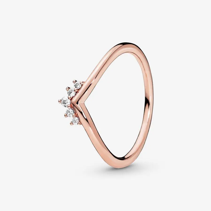 Tiara Wishbone Ring-188282CZ 188282CZ - Rose Gold by Pandora