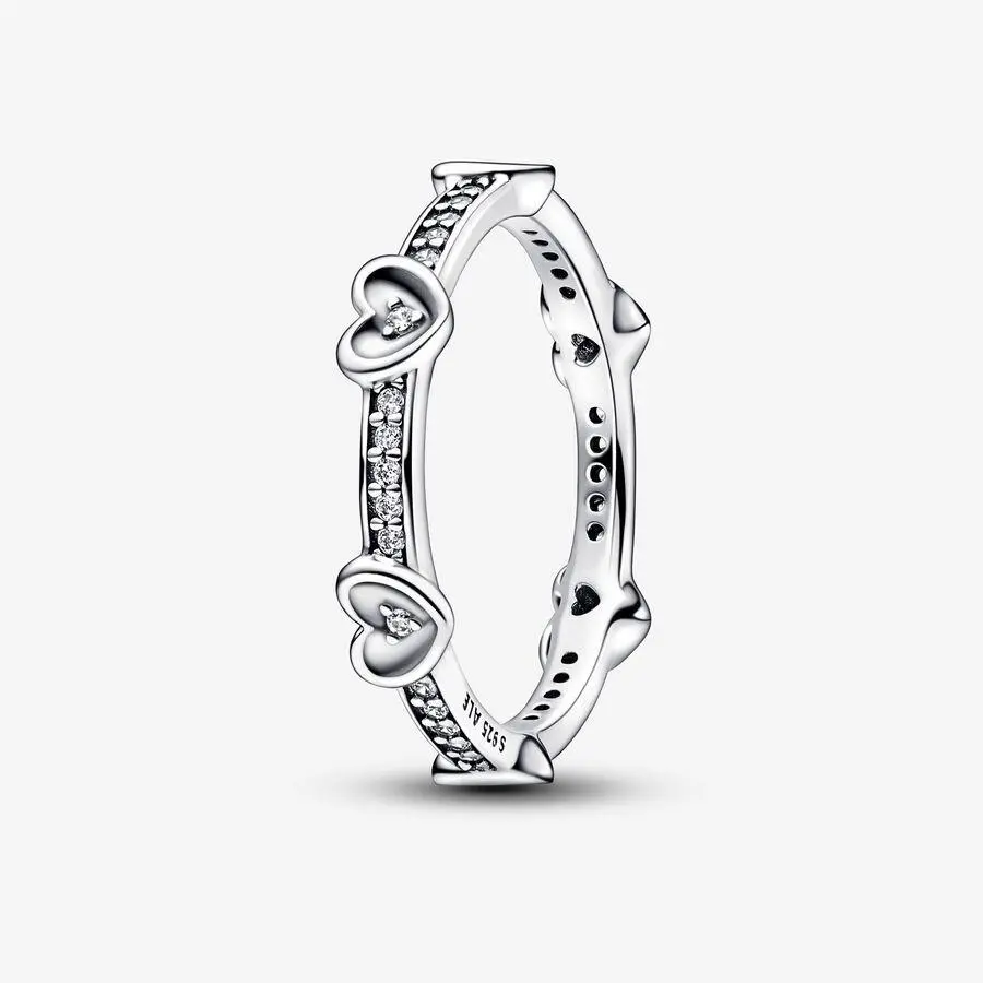 Pandora Radiant Sparkling Hearts Ring-192496C01-56
