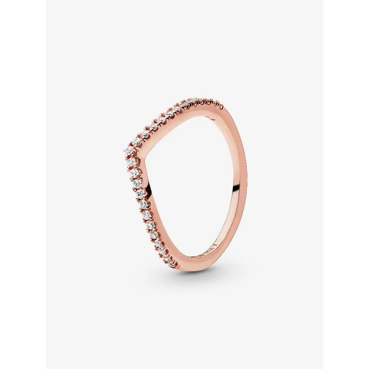 Sparkling Wishbone Ring Rose Gold- 186316CZ 186316C02 Clear - 186316CZ by Pandora