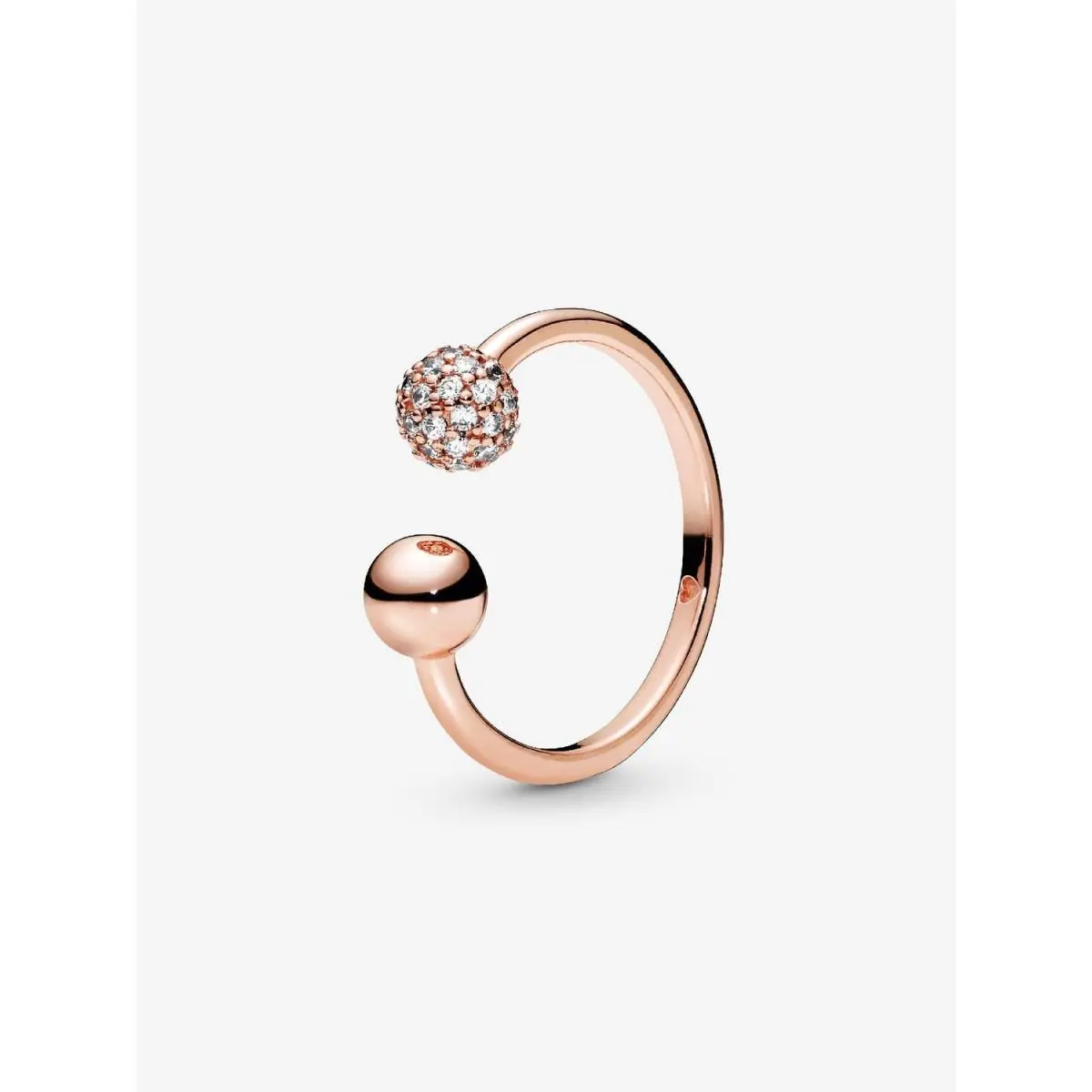 Rose ™ Polished and Pave Open Ring-188316CZ with Gift Box by Pandora