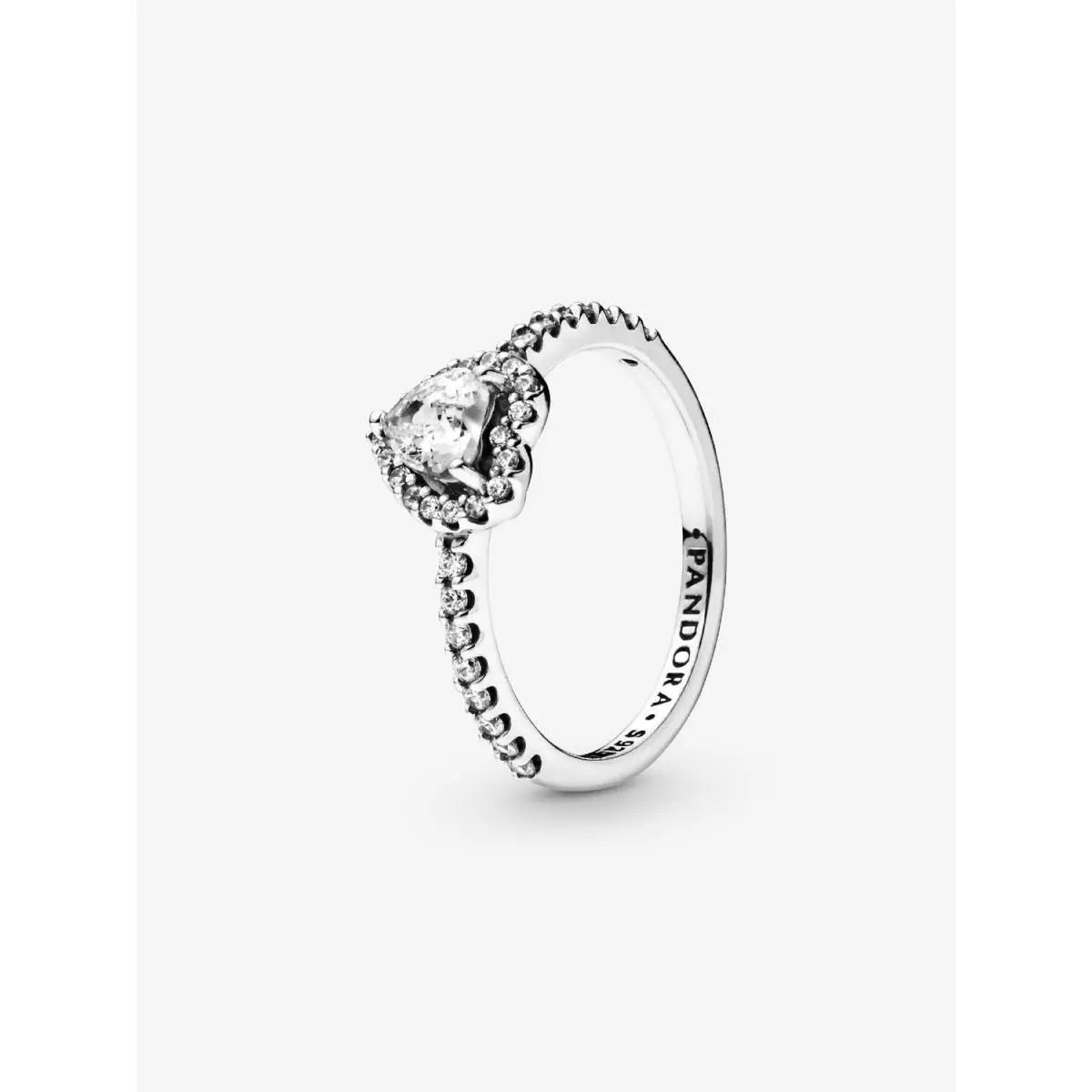 Elevated Heart Ring- 198421C01 198421C02 198421C03 Silver + Clear Heart - 198421C01 by Pandora
