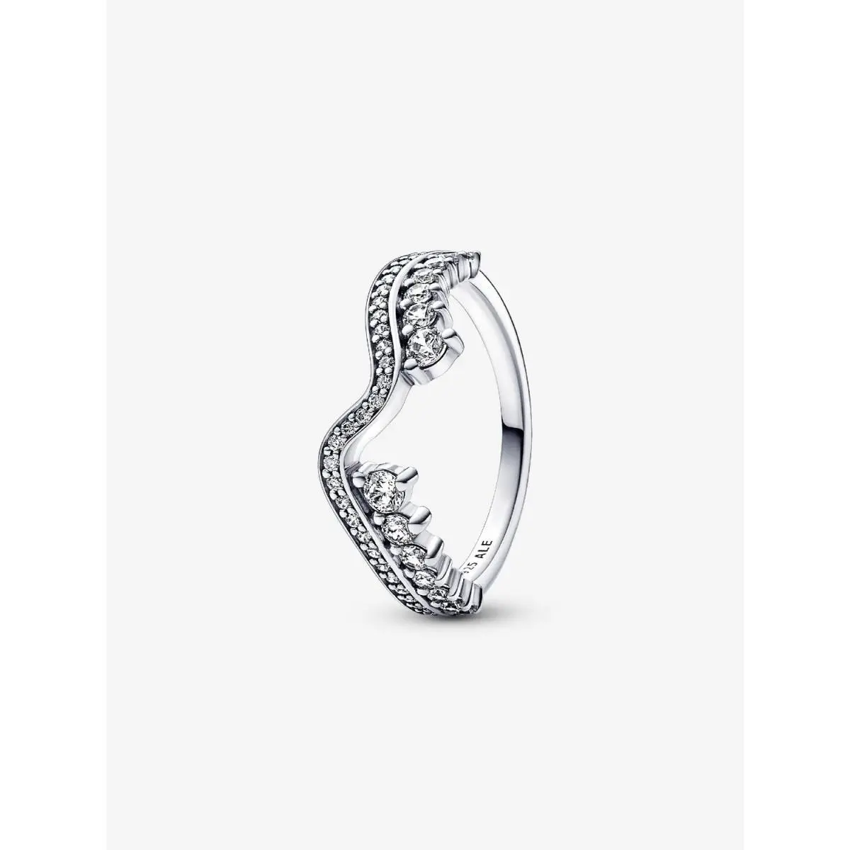 Sparkling Asymmetric Wave Ring Sterling silver-192543C01 with Gift Box by Pandora