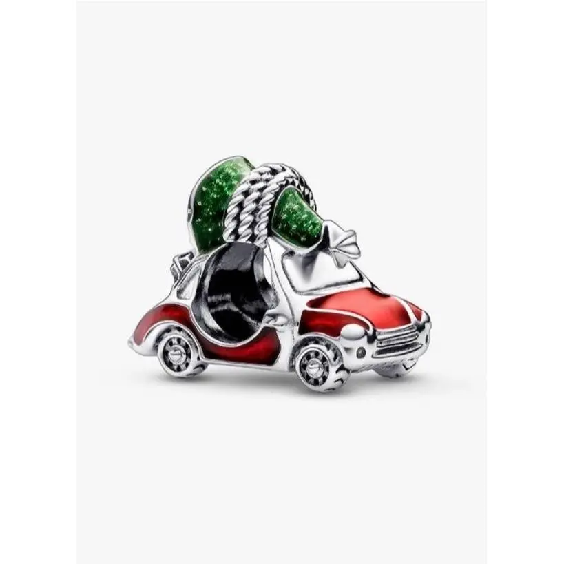 Festive Car Christmas Tree Sterling Silver Enamel Dangle Charm by Pandora
