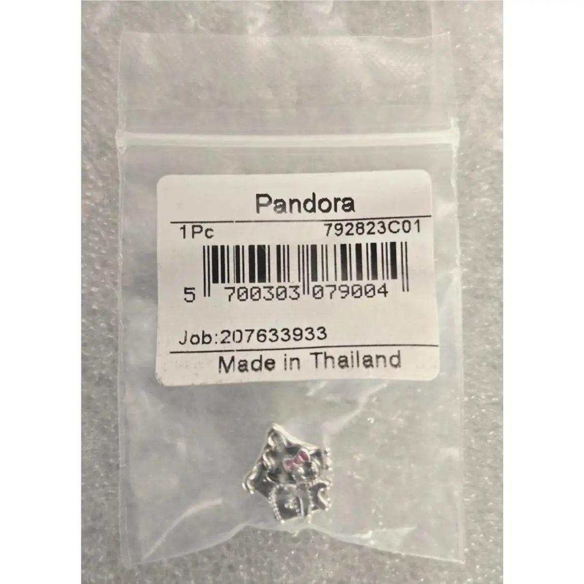792823C01 Gingerbread House Pink Green Red Enamel Sterling Silver Charm by Pandora