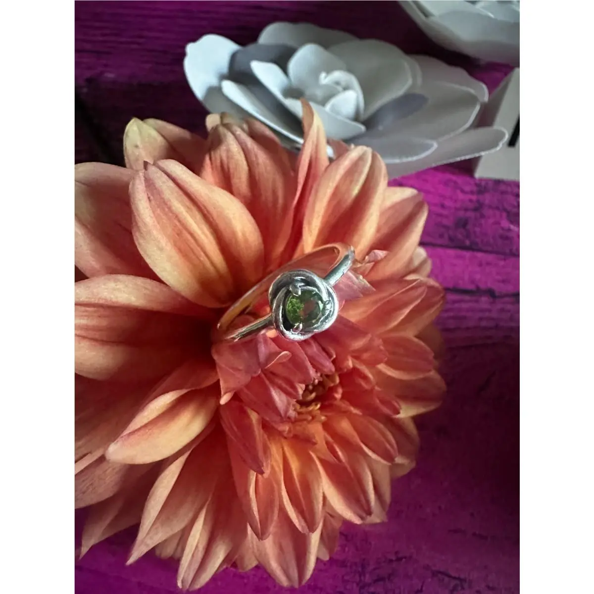 Pandora August Spring Green Eternity Circle Ring Size 56