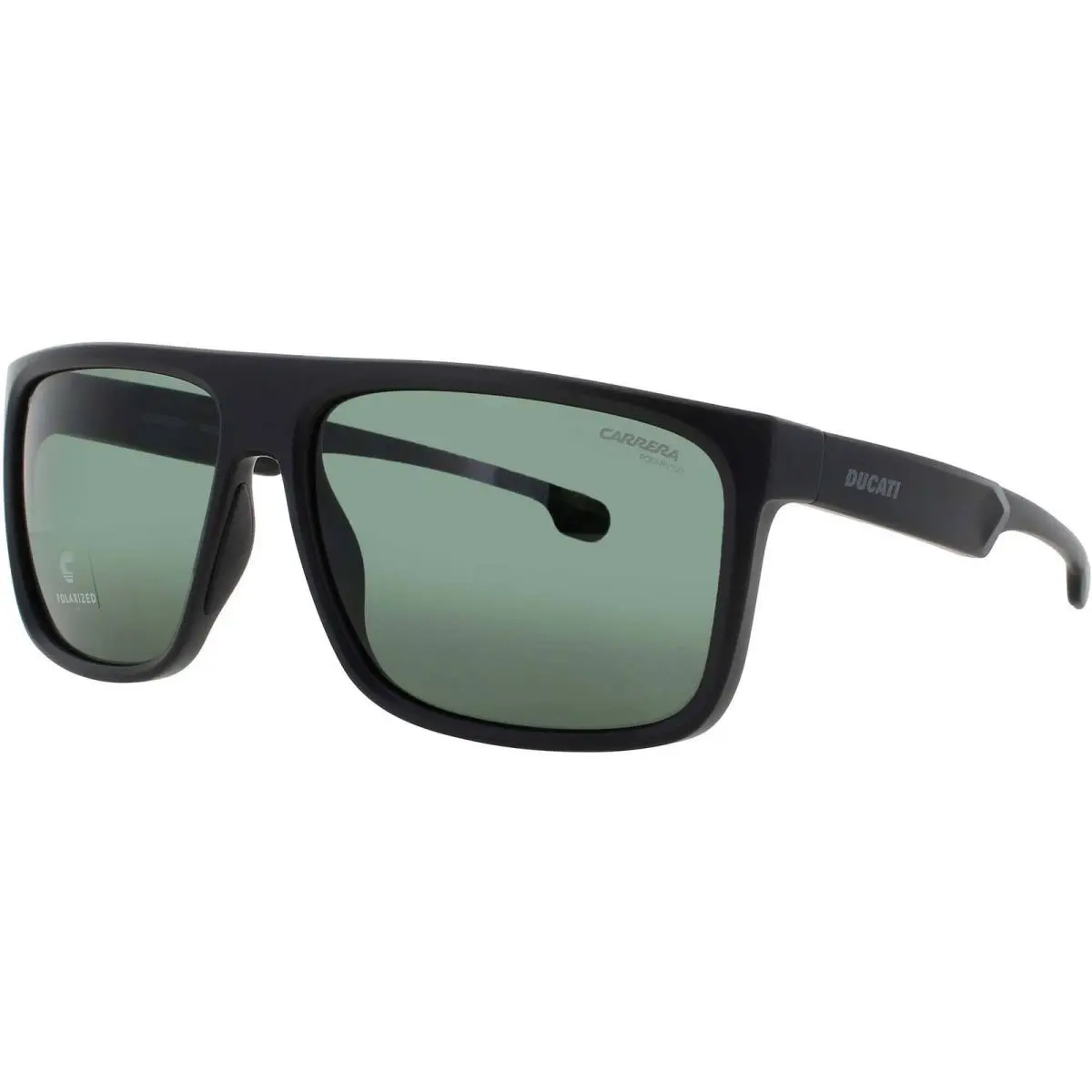 Carrera Men`s Sunglasses Matte Black Square Shape Full Rim Frame CARDUC-011/S 3 - Frame: Matte Black, Lens: Green