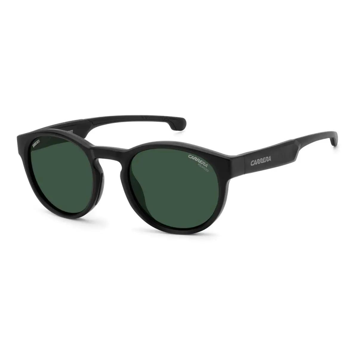 Carrera Caduc 12/S-003 Unisex Round Designer Sunglasses Matte Black/green 51 mm
