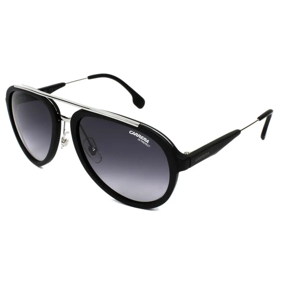 Carrera 132 Sunglasses Mat Blk Shy Silver / Smoke Grad 57-18-140 132/S-TI790