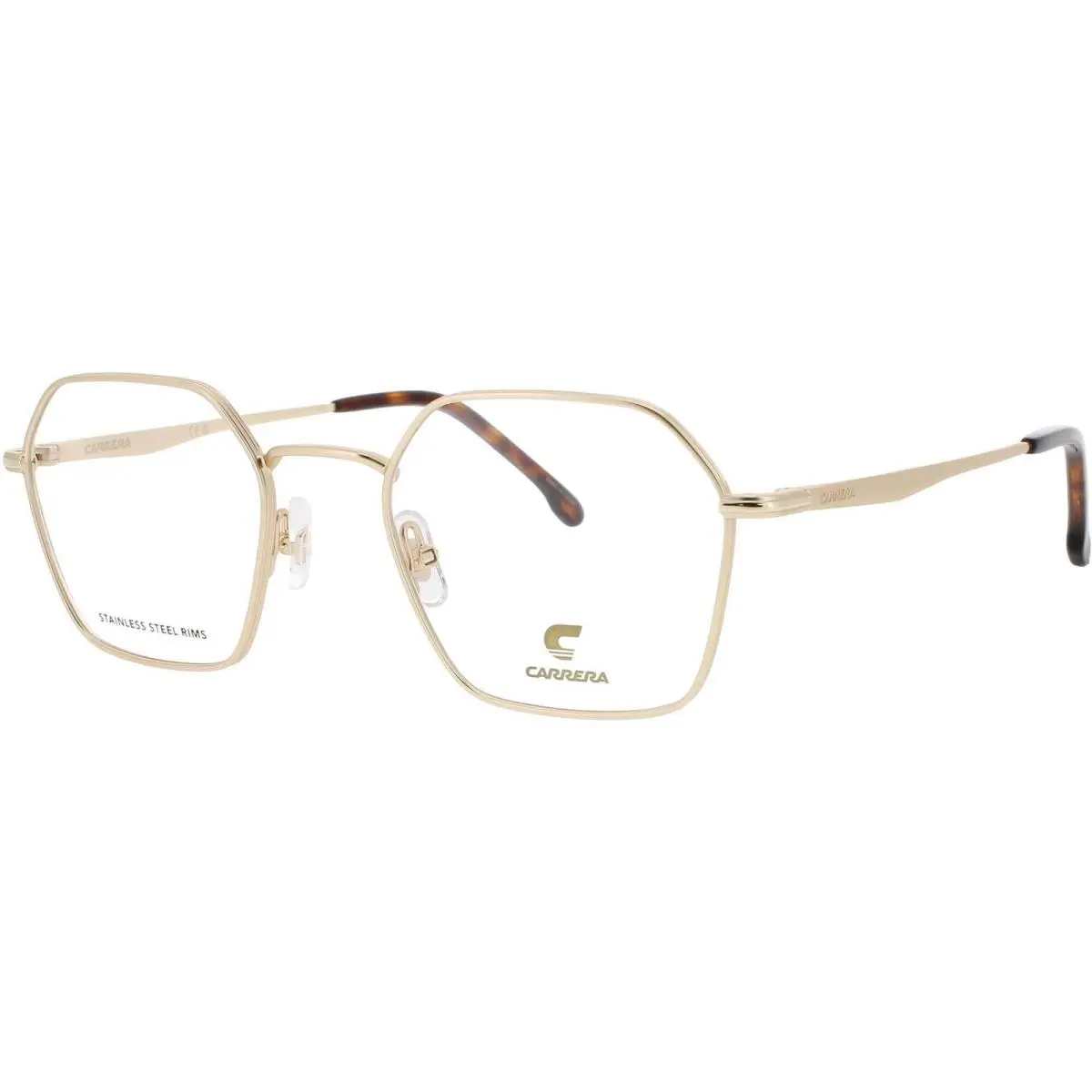 Carrera Men`s Eyeglasses Geometric Shape Matte Gold Metal Full Rim Frame 335 Aoz
