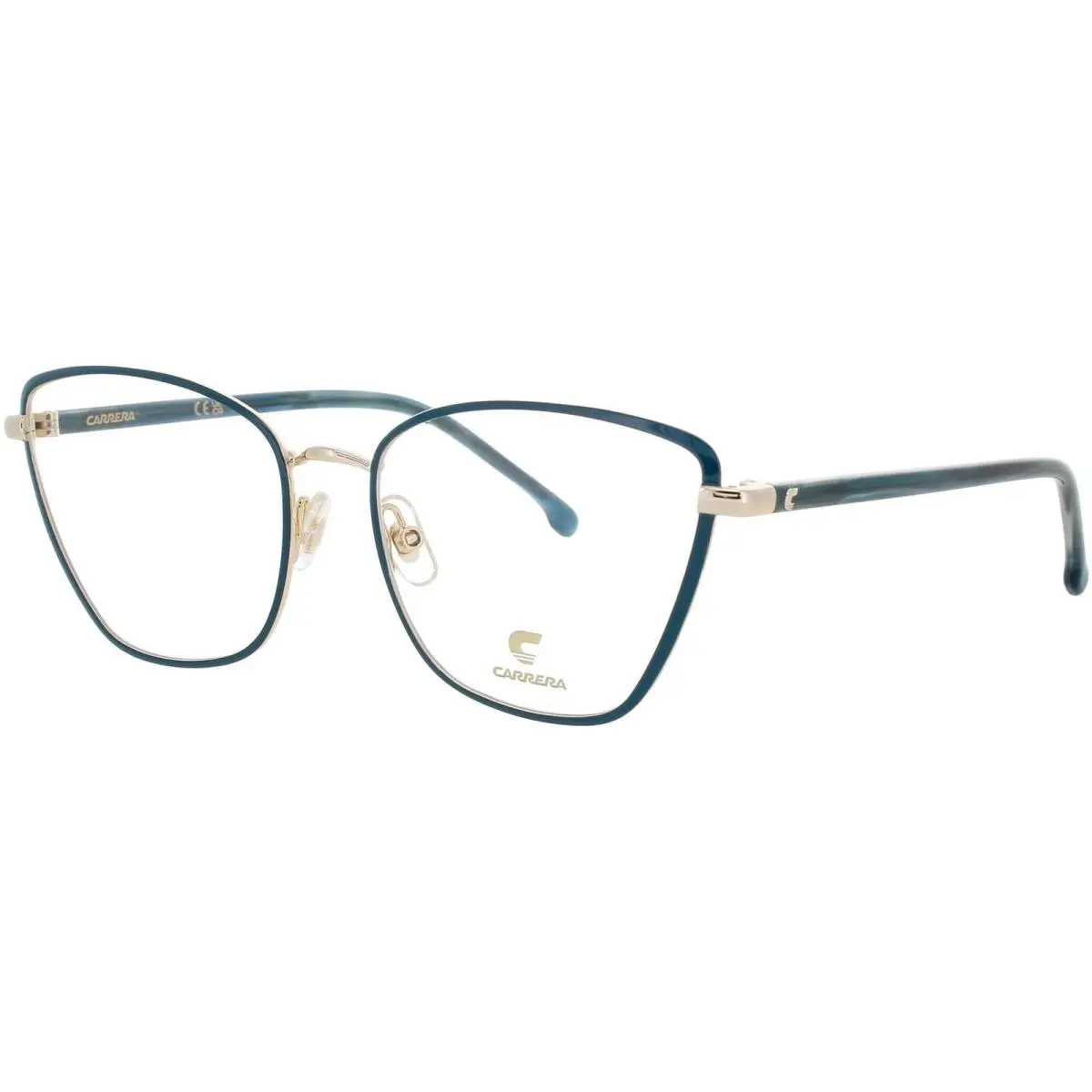 Carrera Women`s Eyeglasses Gold/ivory/teal Metal/acetate Half Rim Frame 3039 Vvp