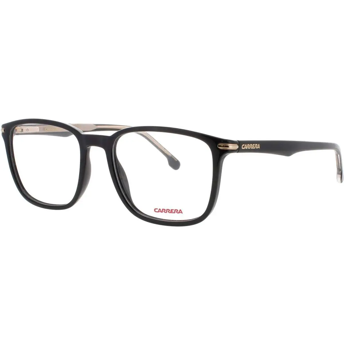 Carrera Men`s Eyeglasses Black/gold Rectangular Shape Full Rim Frame 292/US 807