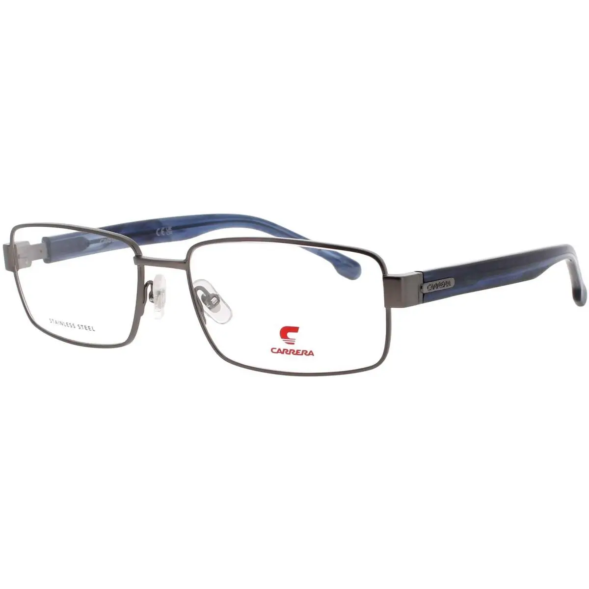 Carrera Men`s Eyeglasses Matte Dark Ruthenium/blue Metal Full Rim Frame 8887 R80