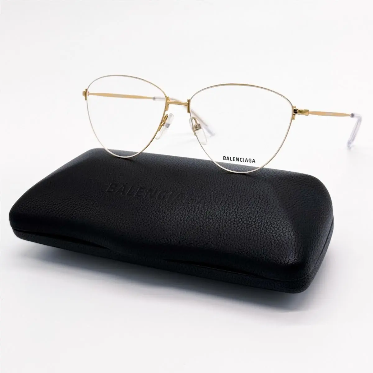 Balenciaga Eyeglasses BB0034O 003 Cat Eye Gold Women Eyewear Balenciaga